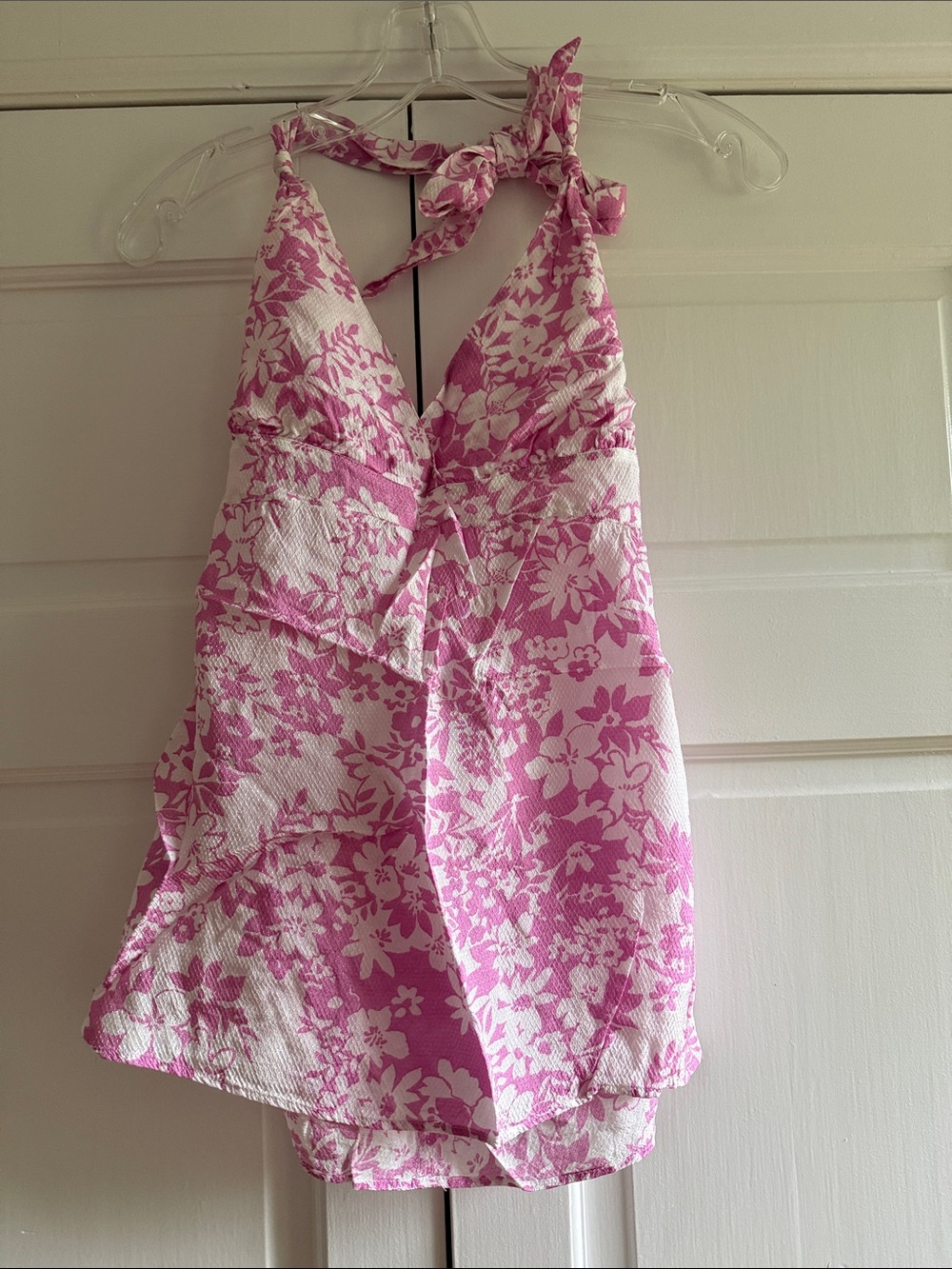 United Colors Of Benetton Pink & White Floral Halter Dress